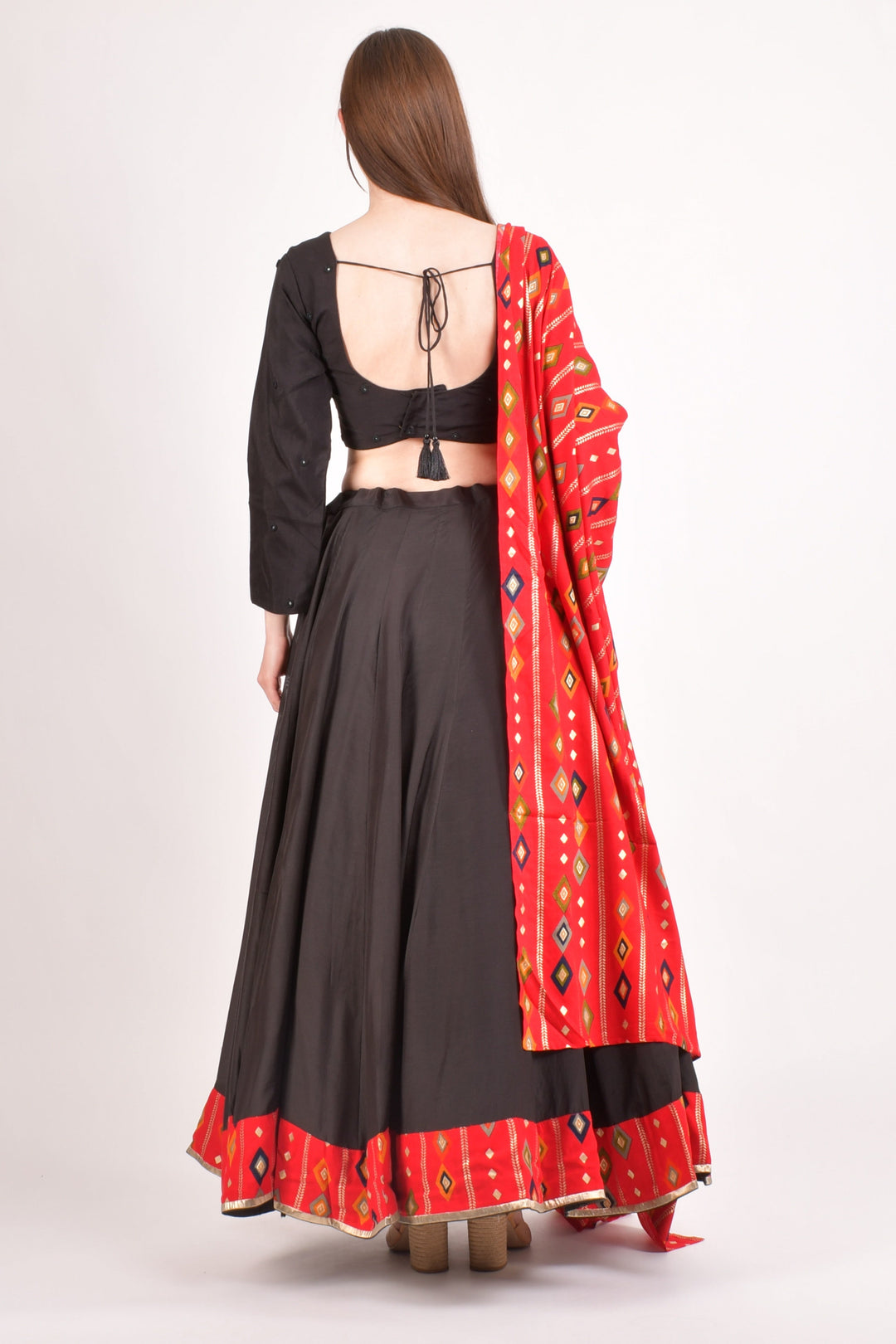Red and Black Chaniya choli - Raas