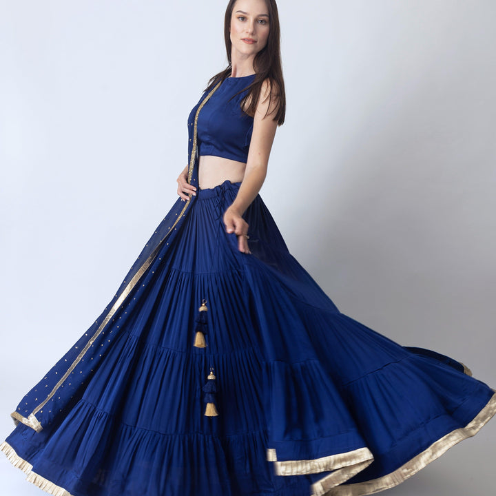 royal blue lehenga choli set