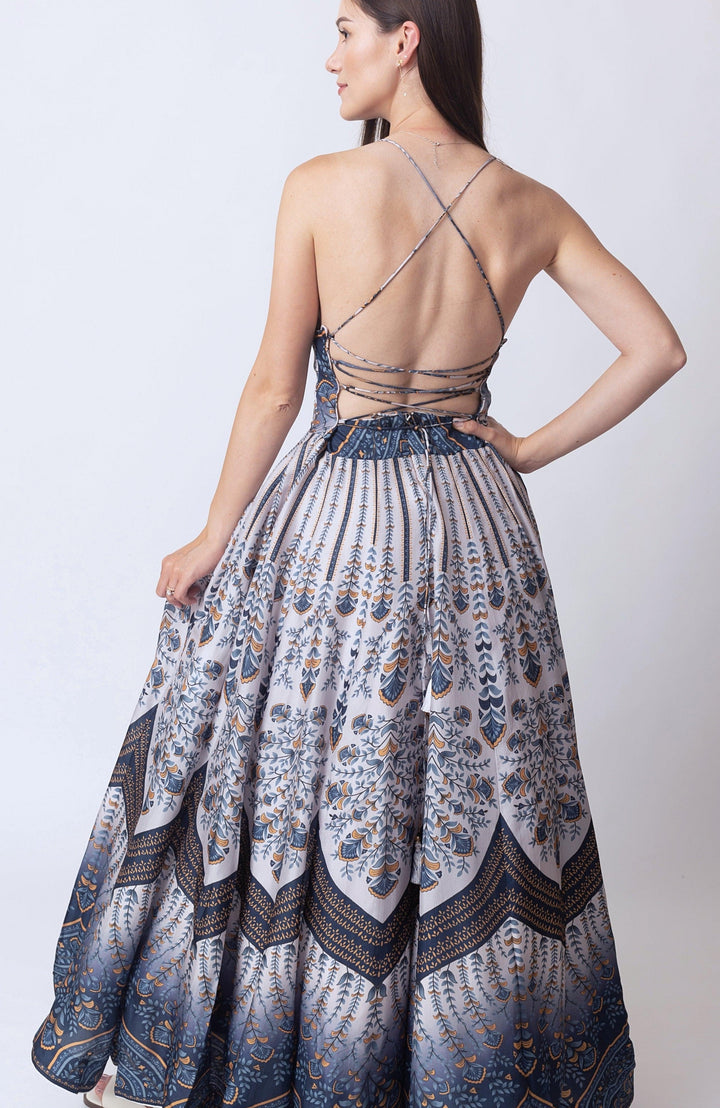 Ruba Blue Printed Dress - Raas