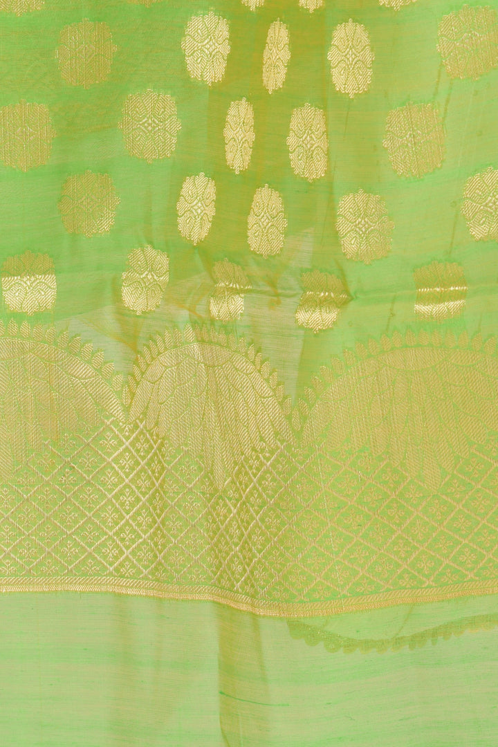 Saanvi Jacquard Green Dupatta - Raas