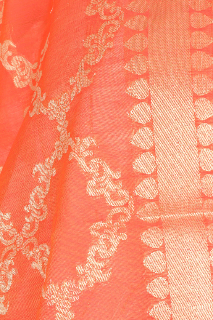 Saanvi Orange & Gold Dupatta - Raas