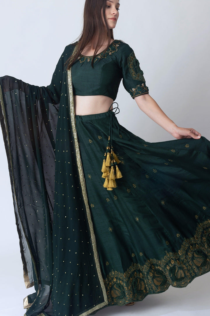 Sayona Green Lehenga Choli Set - Raas