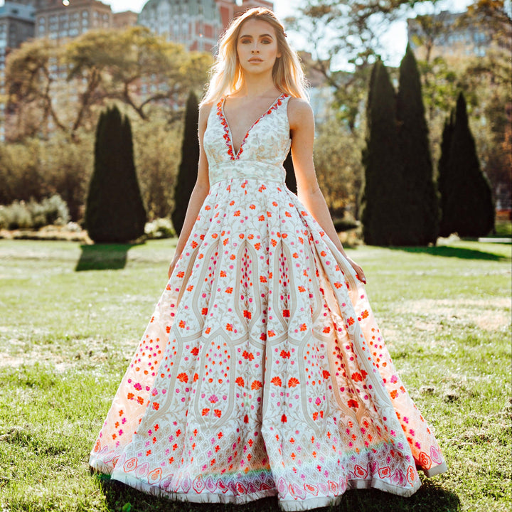 Selina Silk Jacquard Gown - Raas