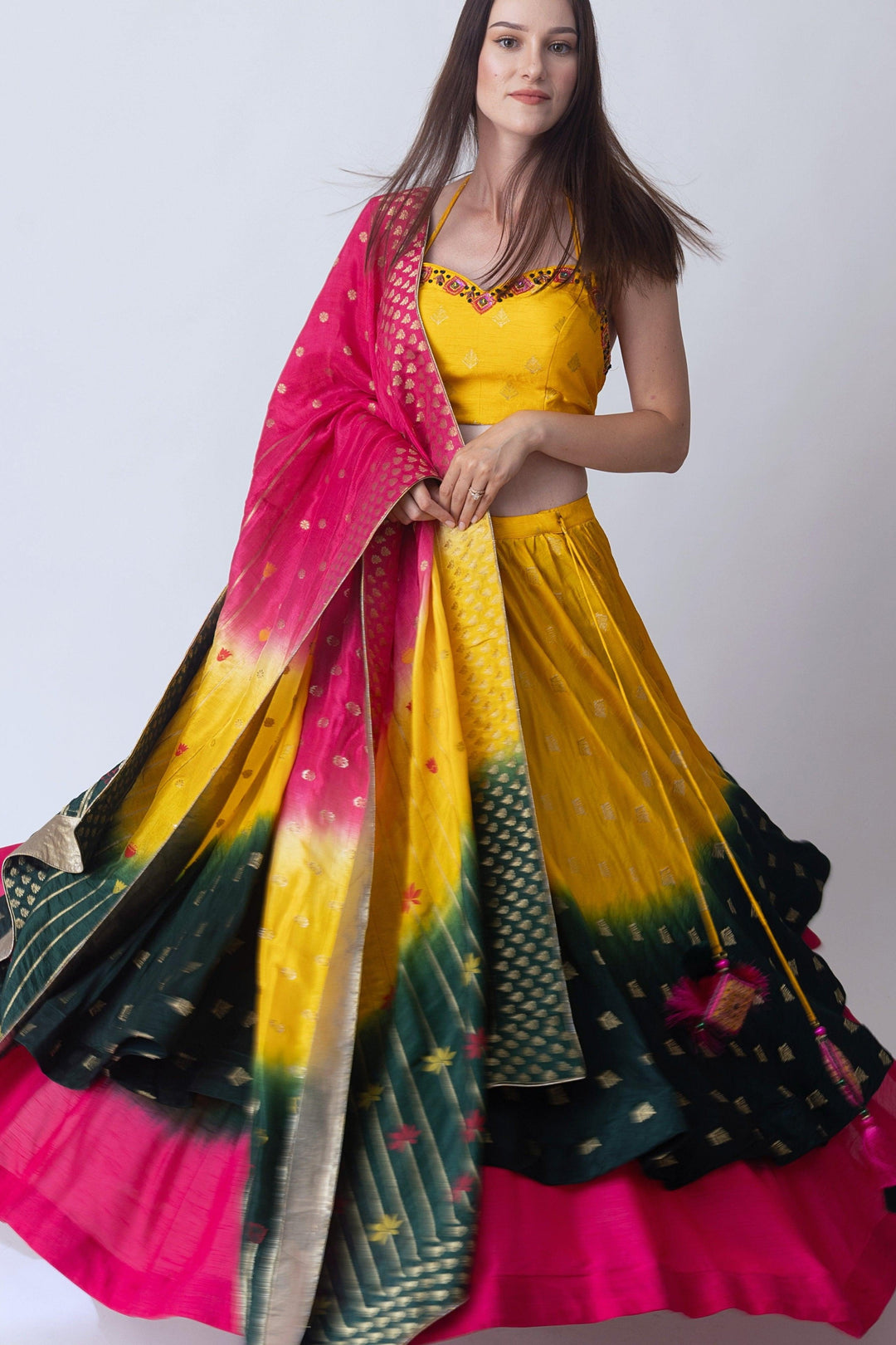 Sunflower Multi Color Lehenga Choli Set - Raas