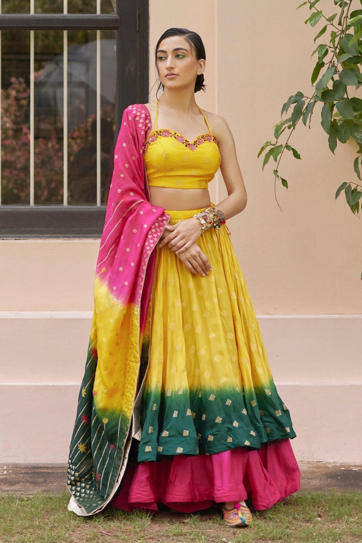 Sunflower Multi Color Lehenga Choli Set - Raas