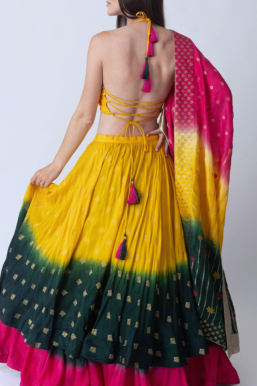 Sunflower Multi Color Lehenga Choli Set - Raas
