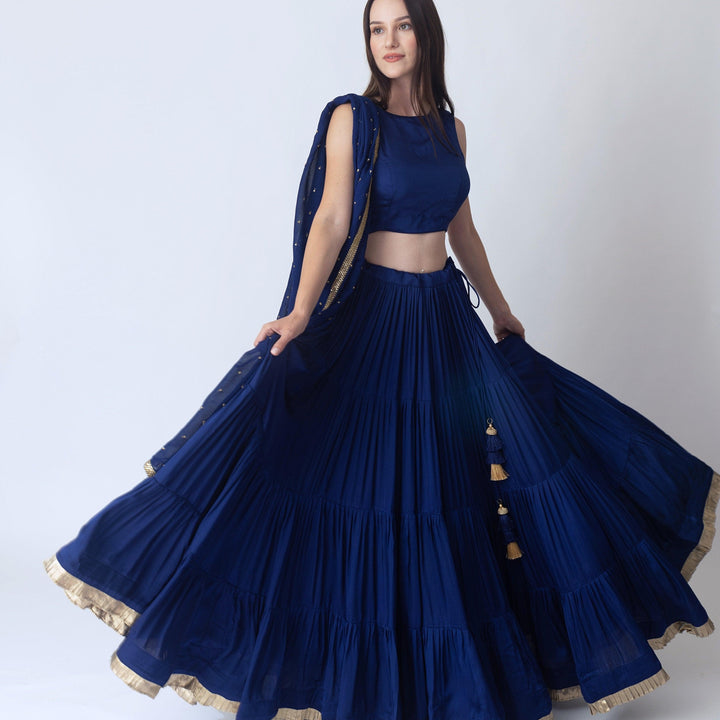 timeless blue lehenga choli set