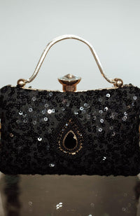 Wren Black Sequin Embroidered Clutch BAGS RAAS