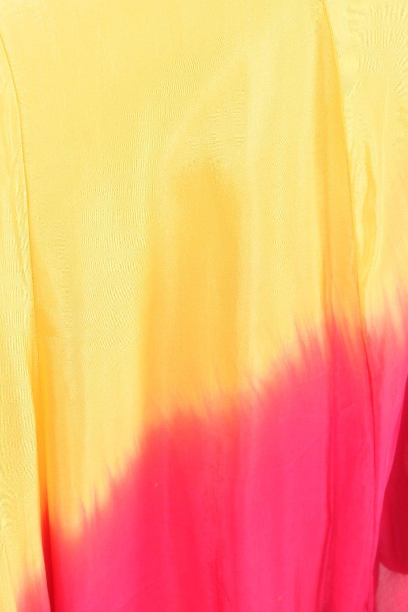 Yellow Hand Tie - Dye Ombre Silk Maxi Sundress ANARKALI & GOWN RAAS