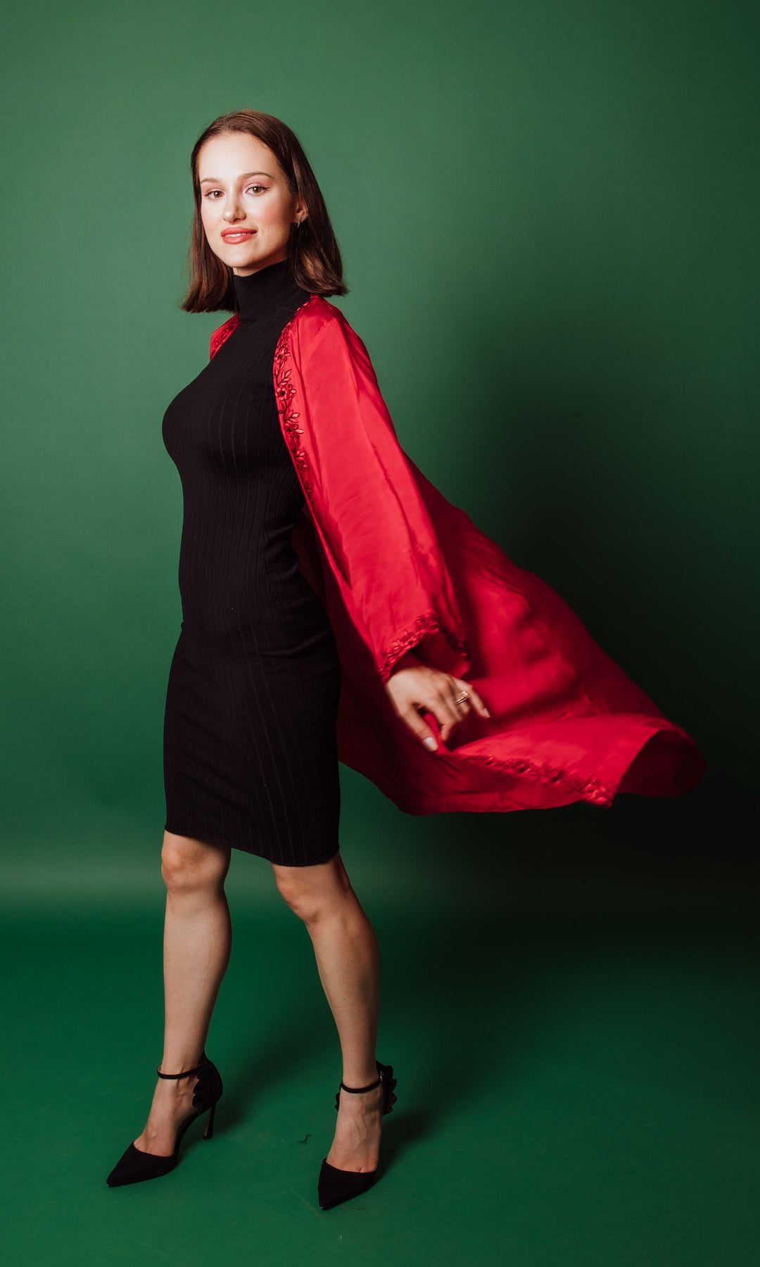 Aarya Embroidered Red Duster-Raas USA