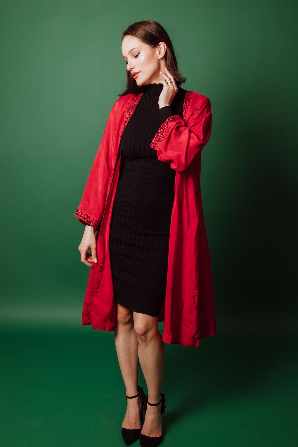 Aarya Embroidered Red Duster DUSTER RAAS