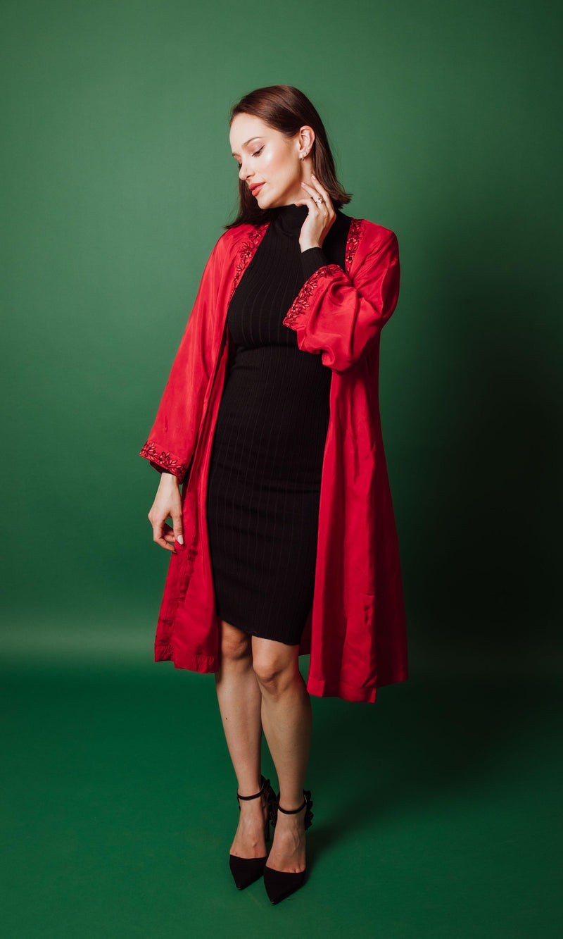 Aarya Embroidered Red Duster DUSTER RAAS