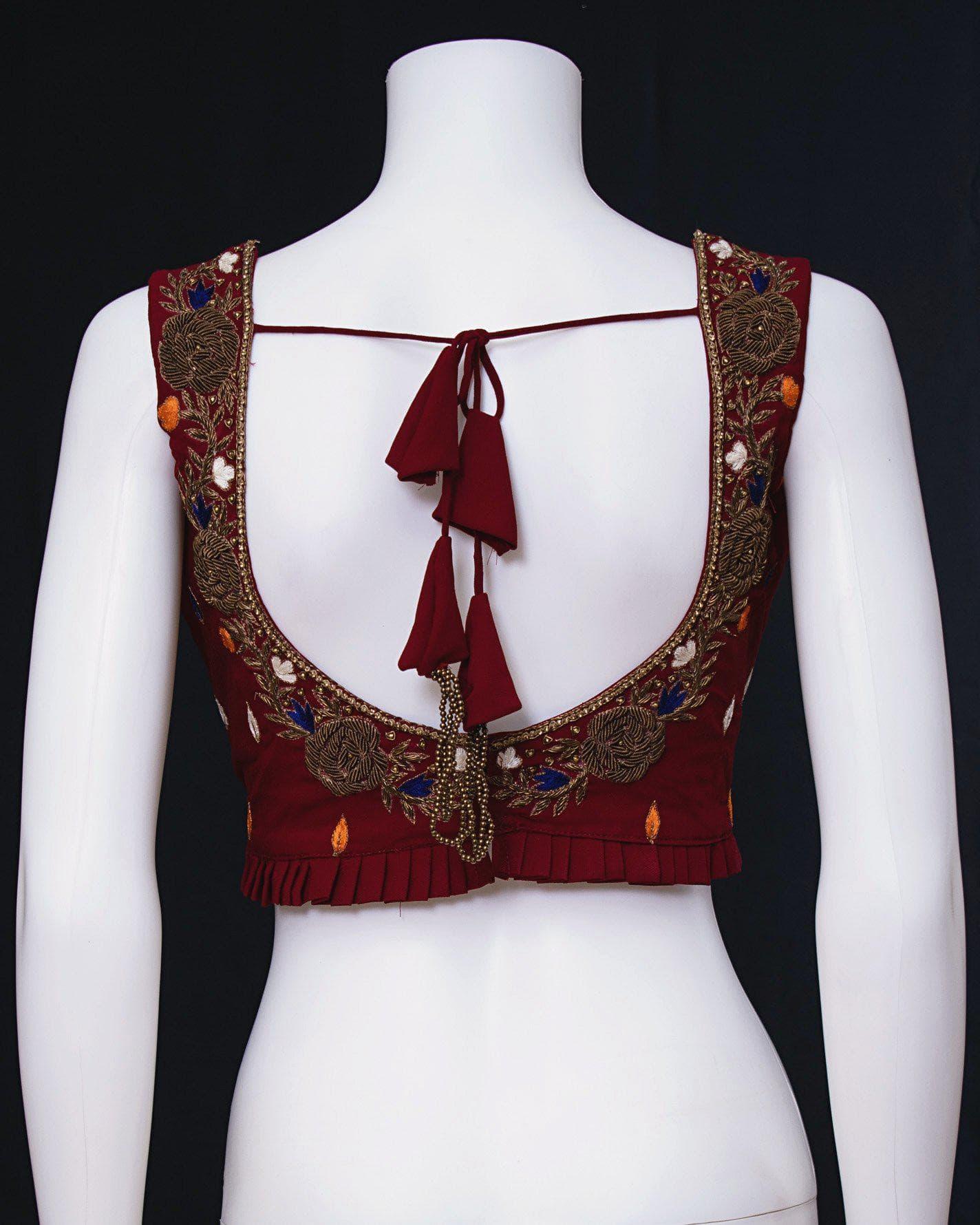 maroon saree blouse online USA | saree blouse – Raas