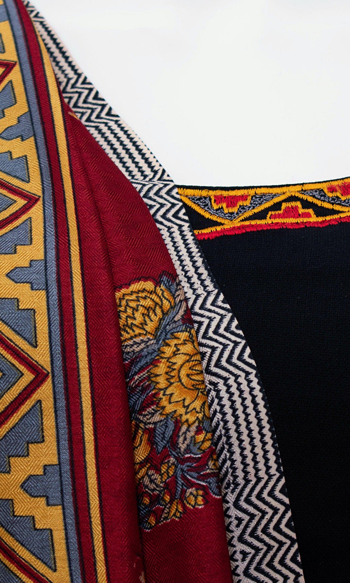 Black Print Trim Chaniya Choli Set-Raas USA