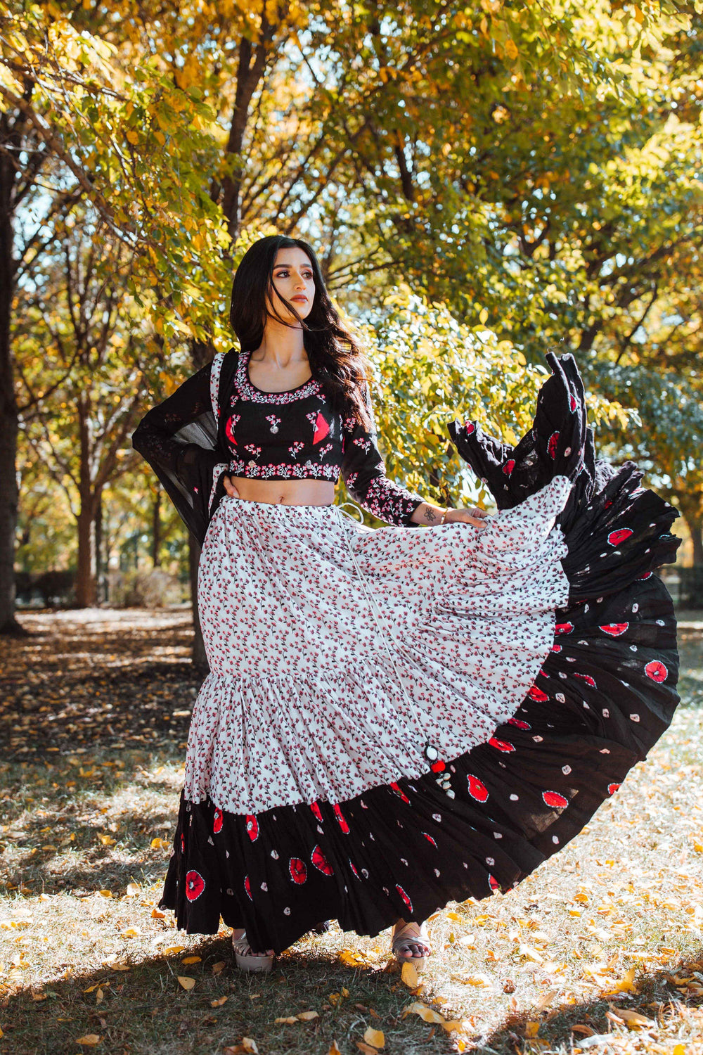 Black &White Lehenga Choli Set Chaniya choli RAAS