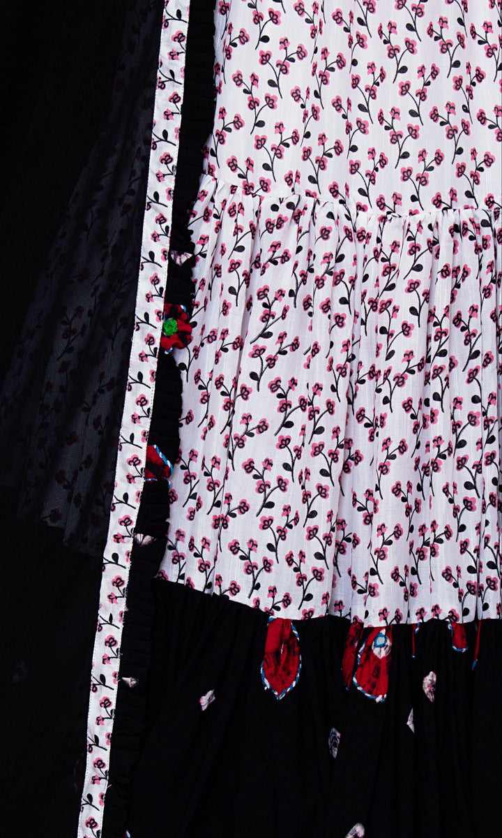 Black &White Lehenga Choli Set-Raas USA