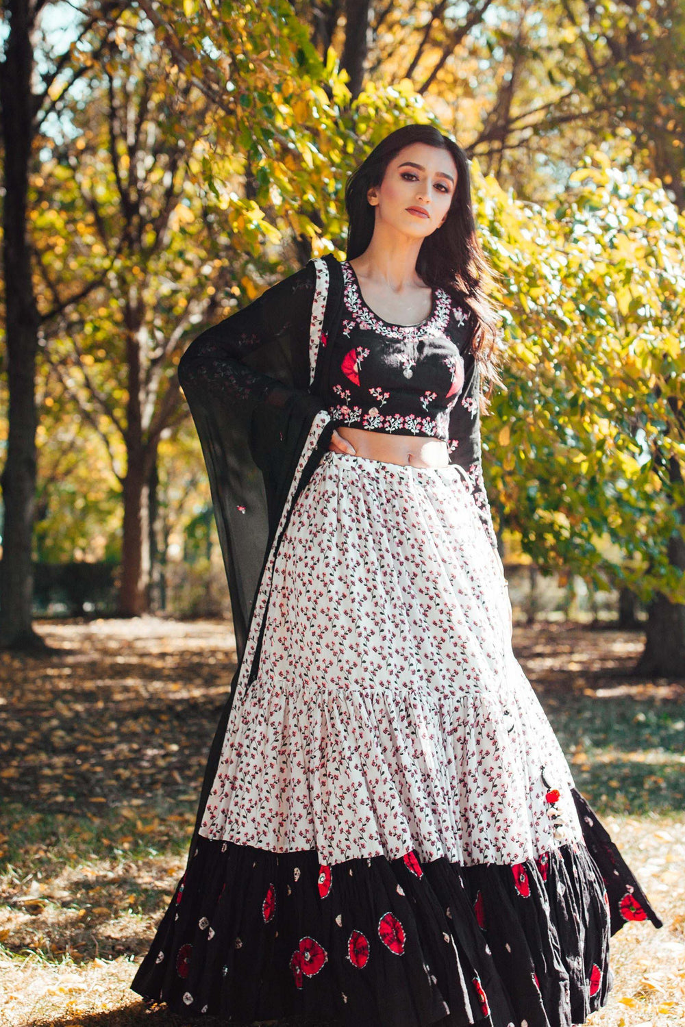 Black &White Lehenga Choli Set Chaniya choli RAAS