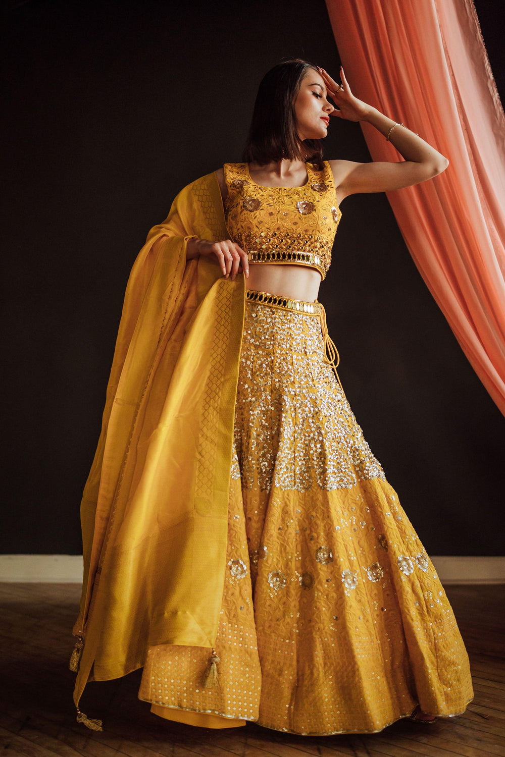 CC3514 Yellow Lehenga wedding lehengas RAAS