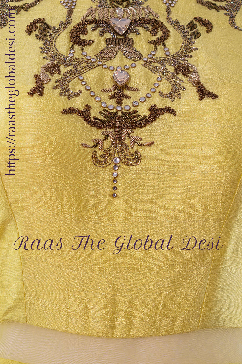Evadne Yellow Sequins Work Gown ANARKALI & GOWN RAAS