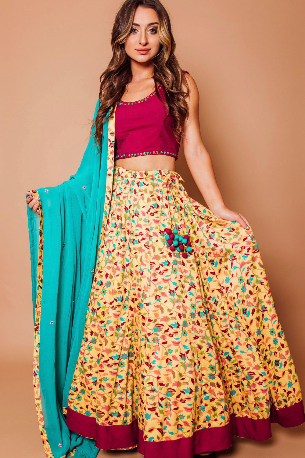 Floral Chaniya Choli Set-[mehendi outfit]-Raas