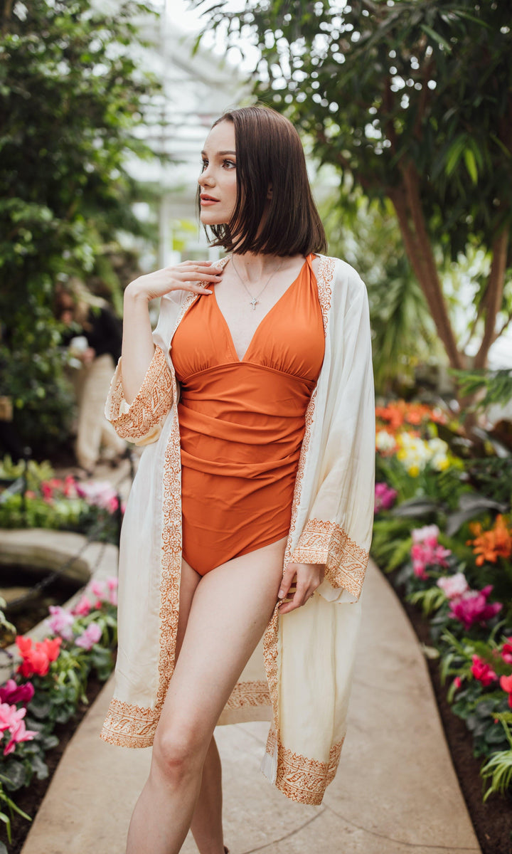 Gayatri Shaded Hand Block Printed Duster-Raas USA