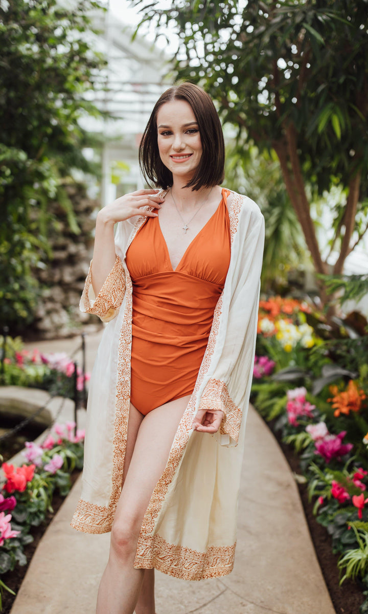 Gayatri Shaded Hand Block Printed Duster-Raas USA