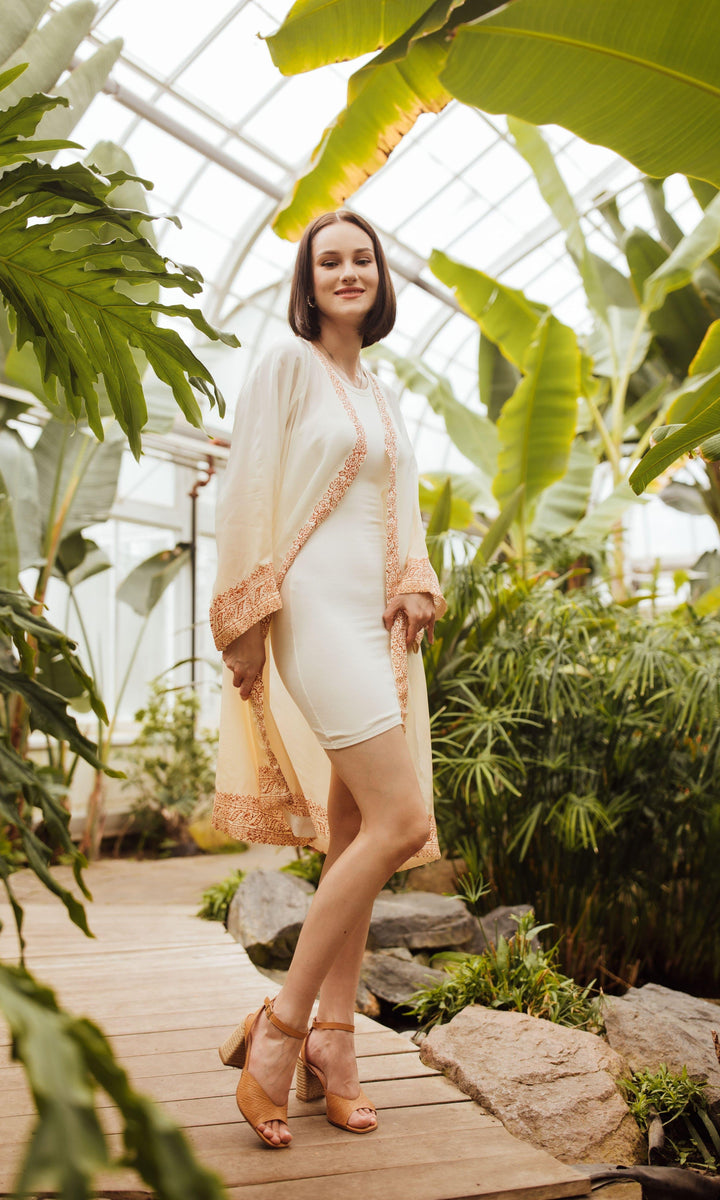 Gayatri Shaded Hand Block Printed Duster-Raas USA