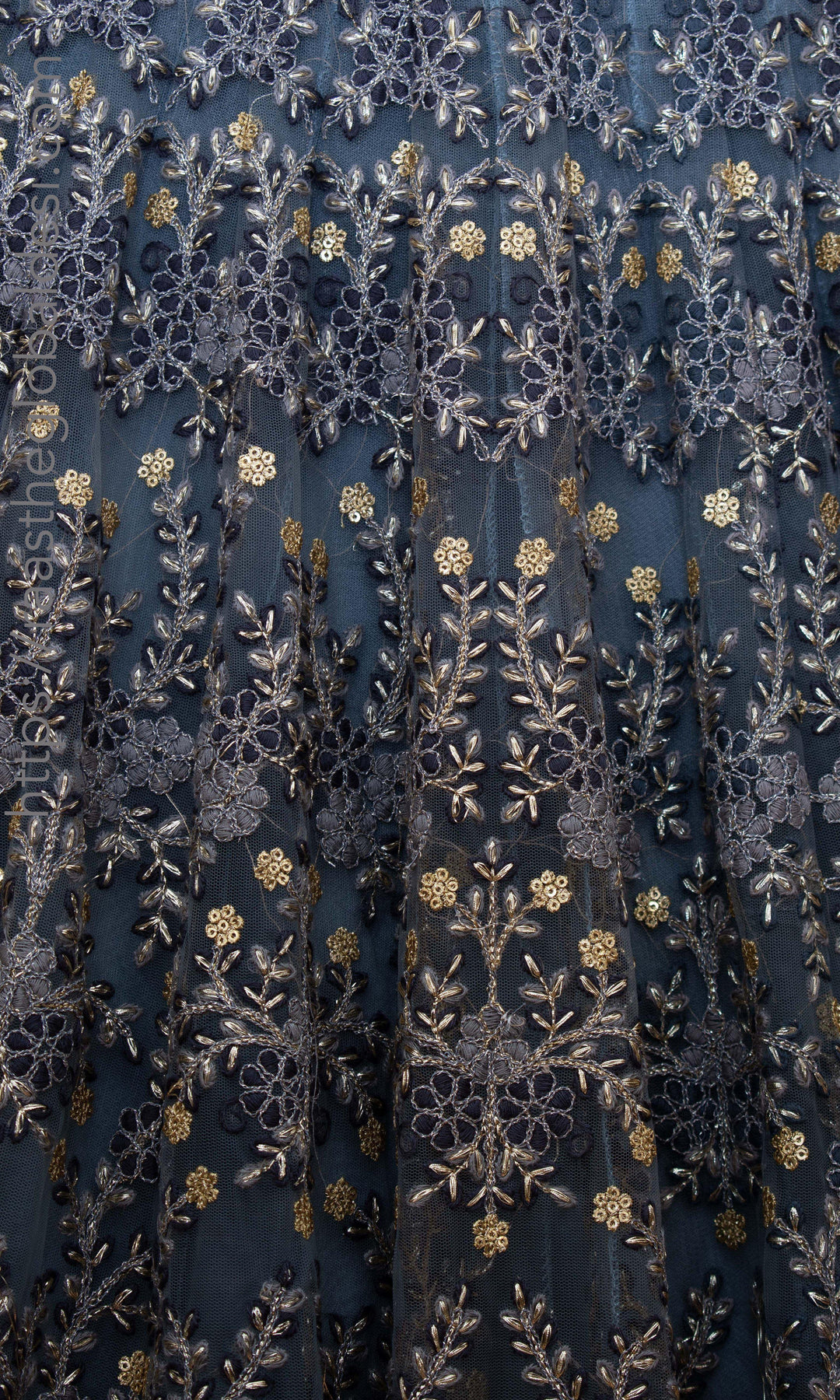 Gray and Gold Hand Embroidered Lehenga Choli Set lehenga choli RAAS