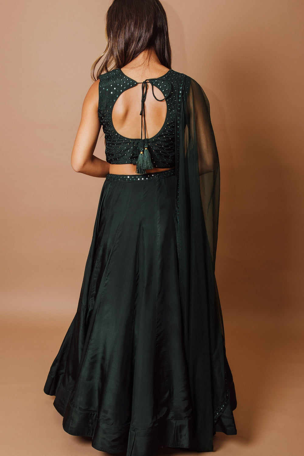 Green Embroidered Lehenga Choli Set-[comfort-first-design]-[lightweight]-Raas