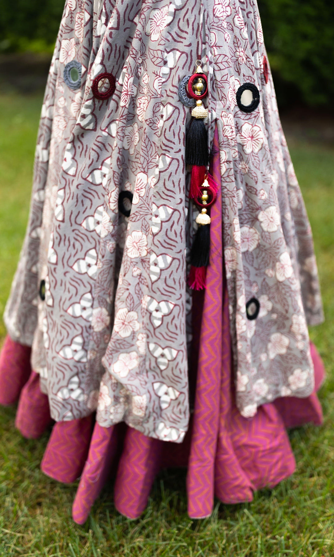 Hand Embroidered Multicolor Chaniya Choli Set-Raas USA