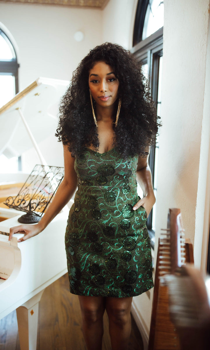 Kaira Green Short Dress-Raas USA