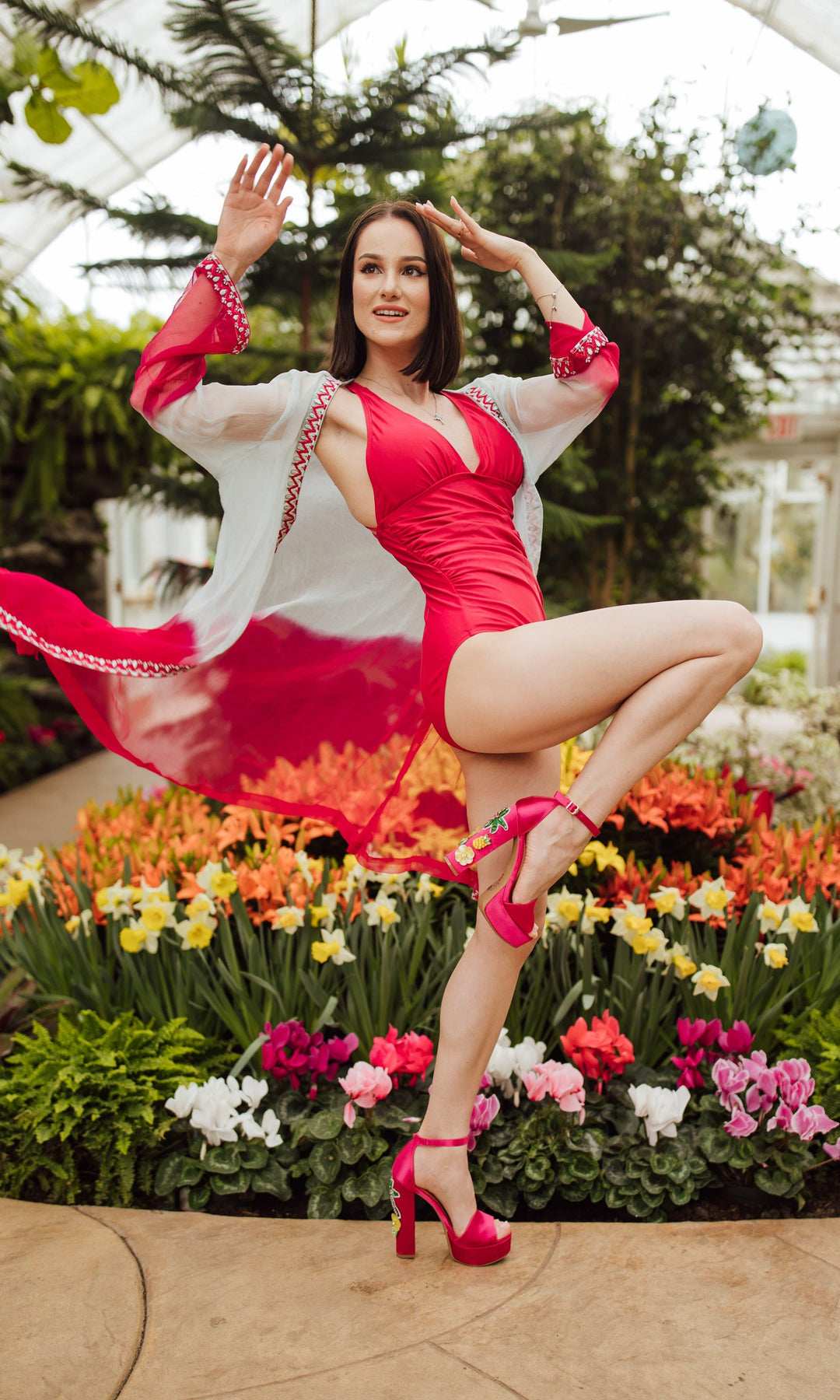 Kary Shaded Embroidered Duster-Raas USA