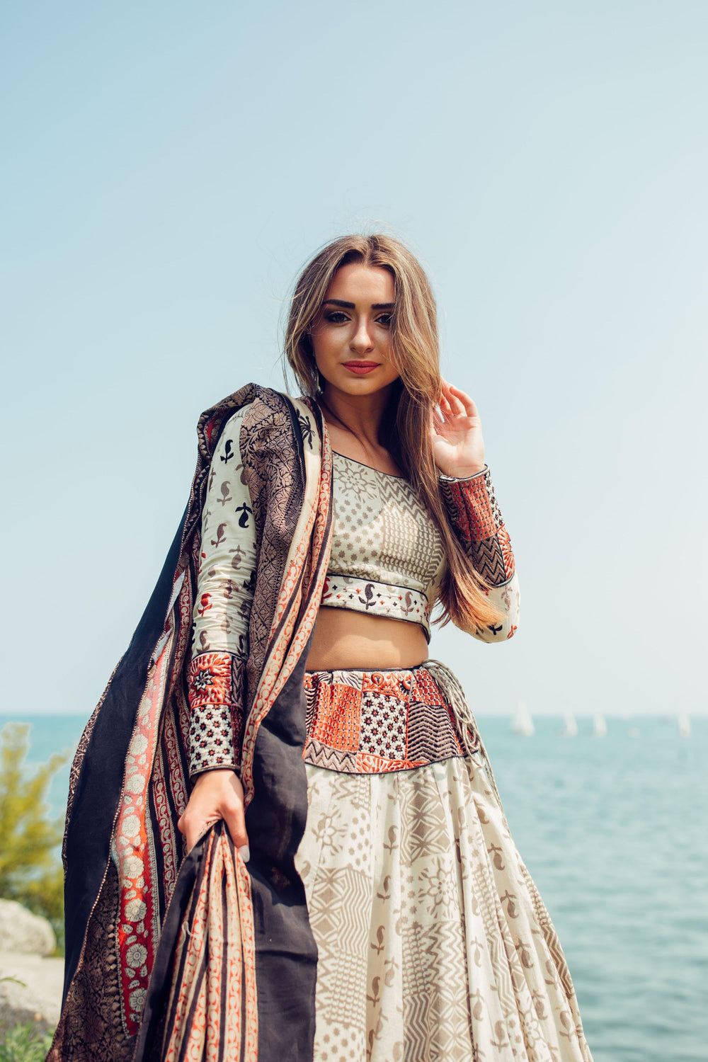 Lehenga Choli Set-[mehendi outfit]-Raas