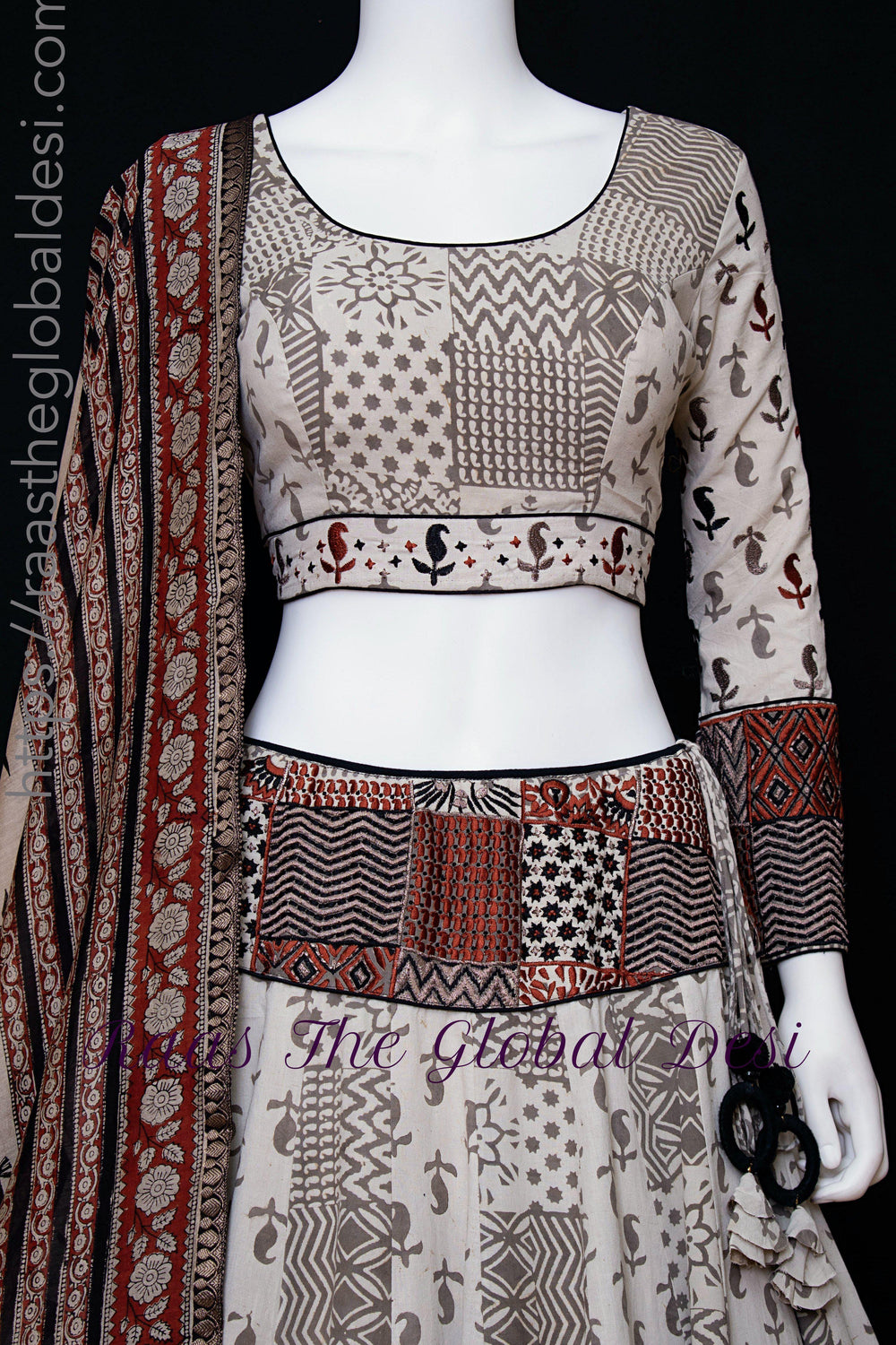 Lehenga Choli Set-[mehendi outfit]-Raas