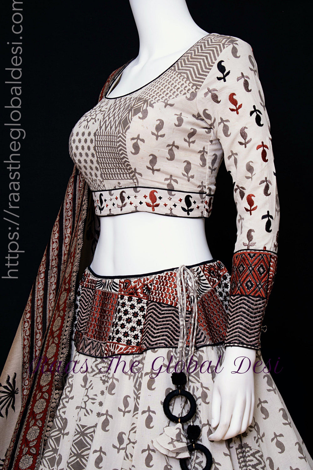 Lehenga Choli Set-[mehendi outfit]-Raas