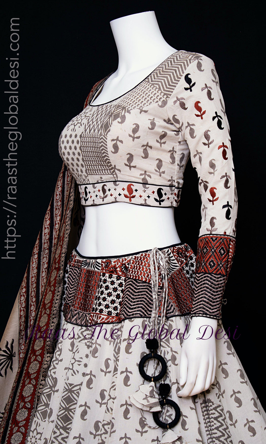 Lehenga Choli Set-[mehendi outfit]-Raas