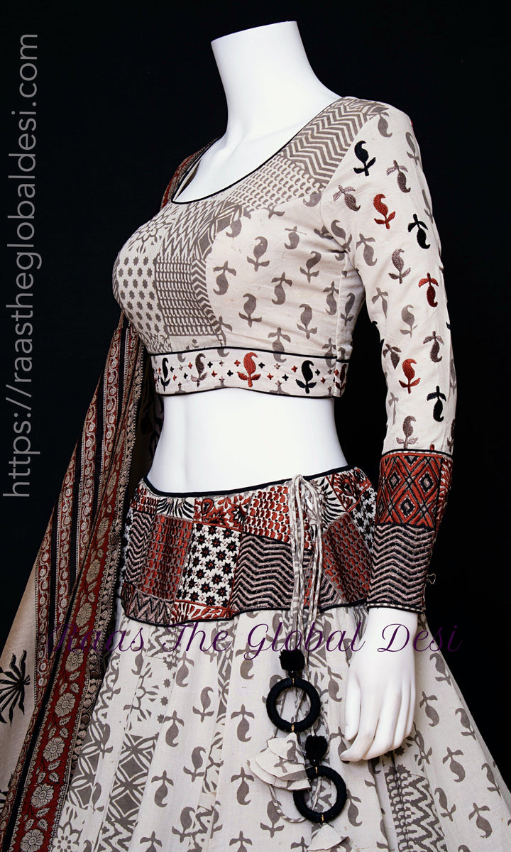 Lehenga Choli Set-[mehendi outfit]-Raas