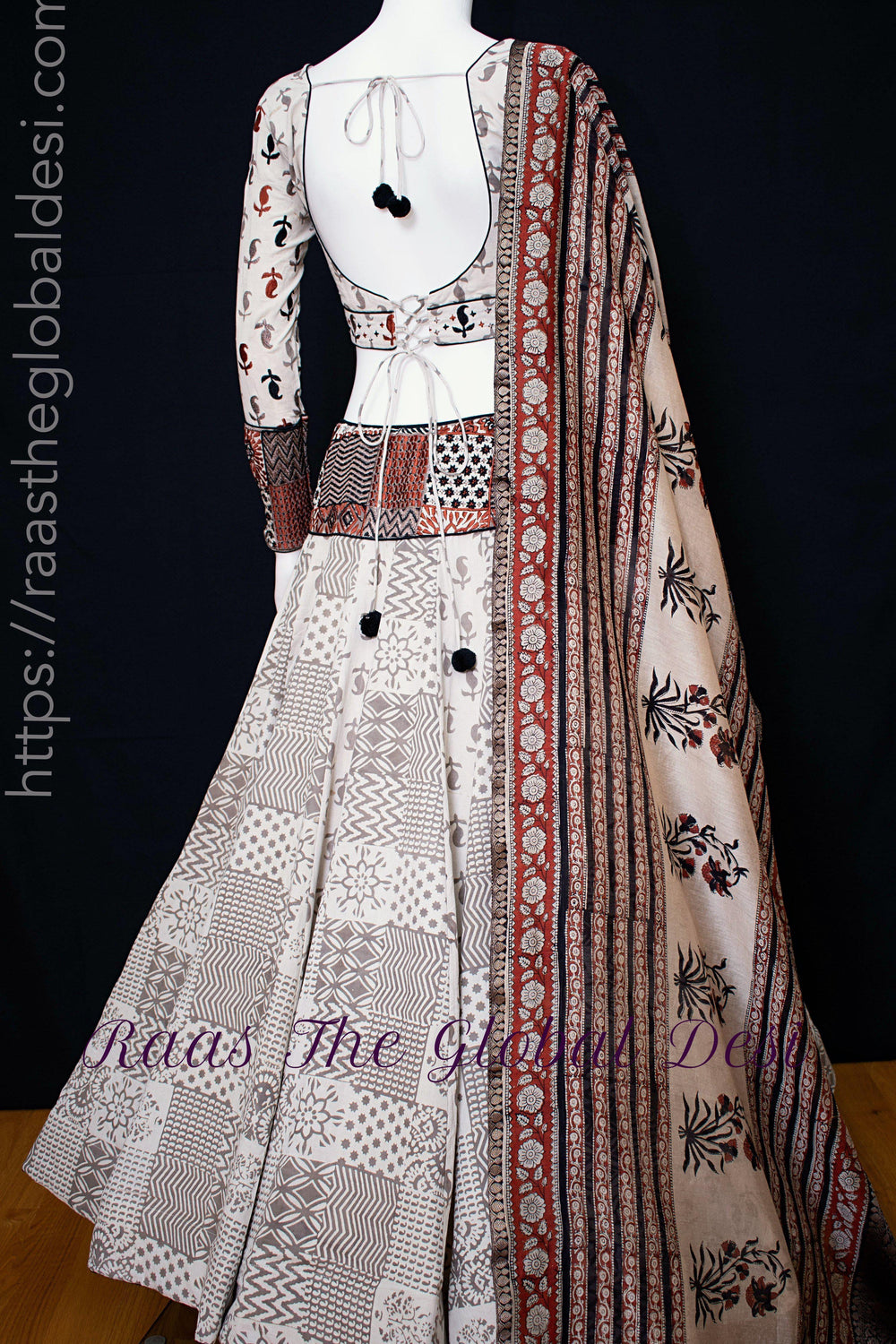Lehenga Choli Set-[mehendi outfit]-Raas