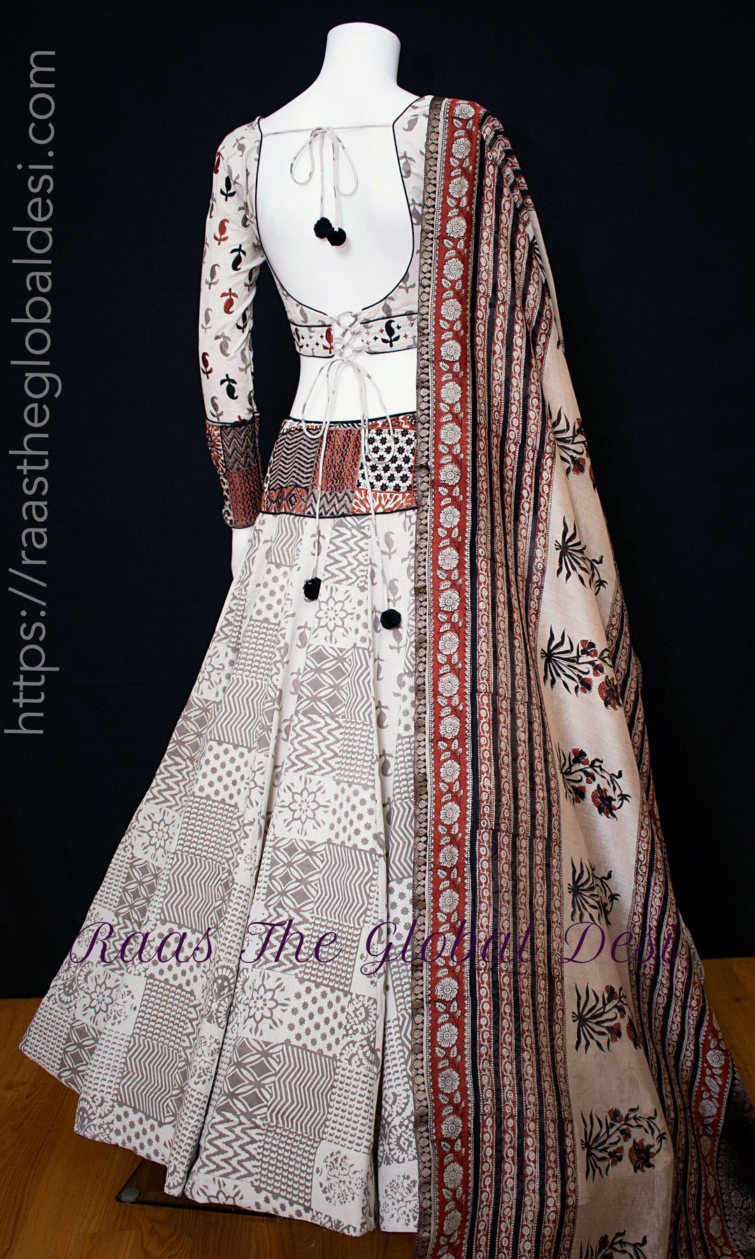 Lehenga Choli Set-[mehendi outfit]-Raas
