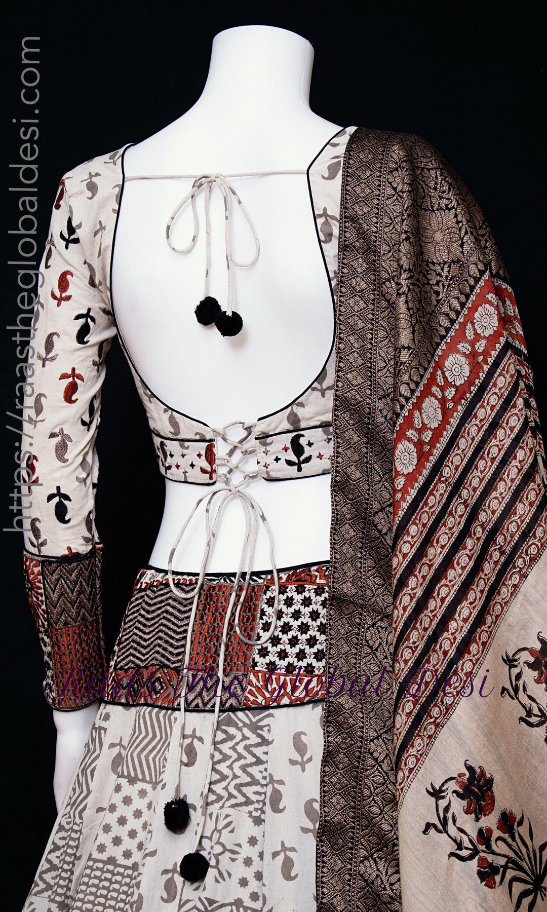 Lehenga Choli Set-[mehendi outfit]-Raas