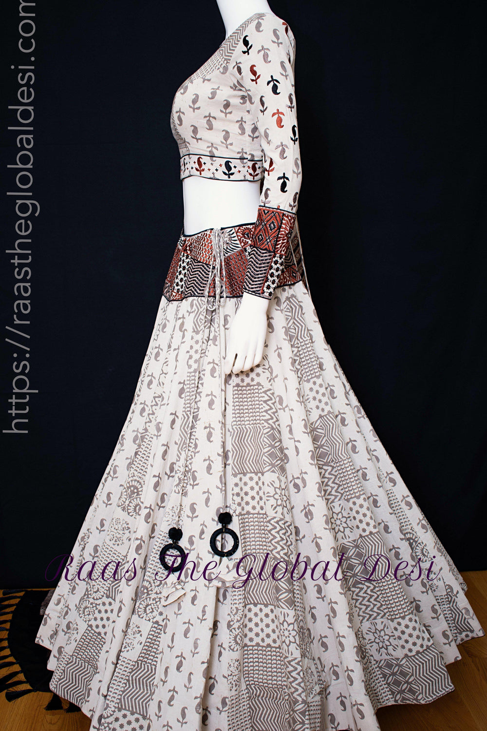 Lehenga Choli Set-[mehendi outfit]-Raas