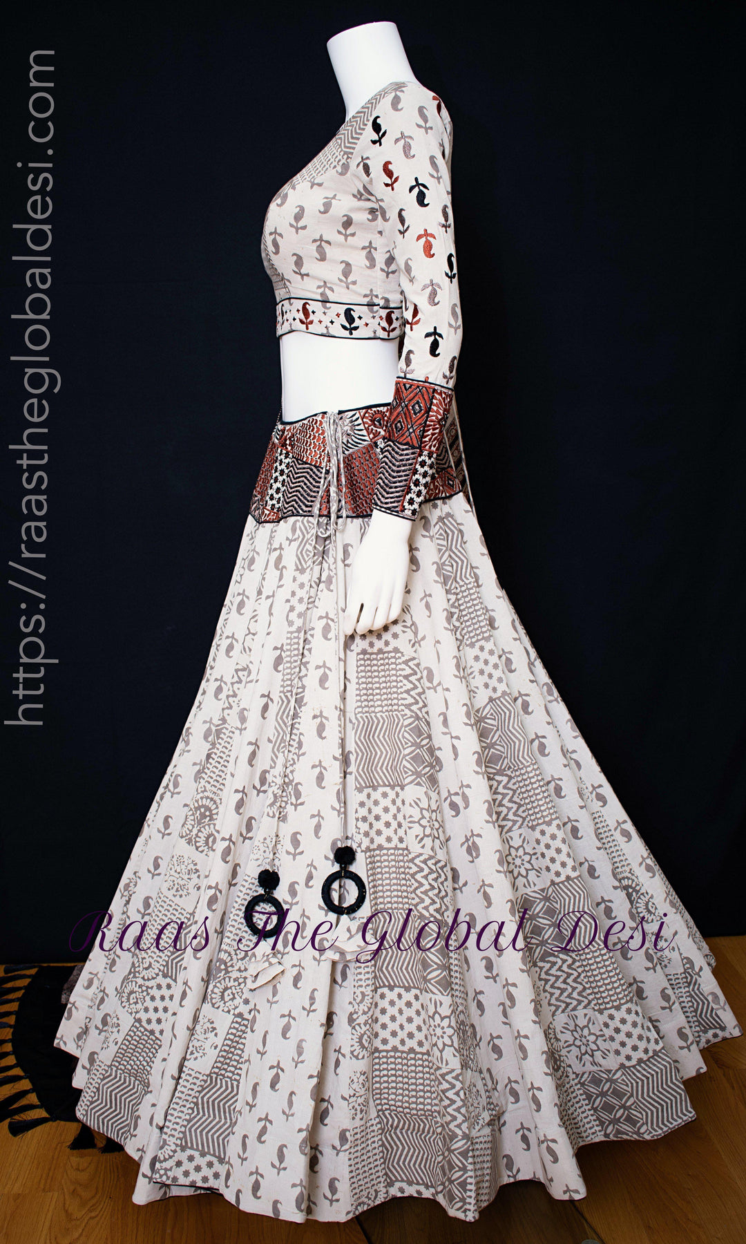 Lehenga Choli Set-[mehendi outfit]-Raas