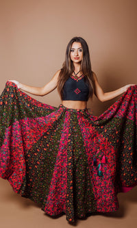 Multi Color Chaniya Choli Set-[mirror work]-Raas