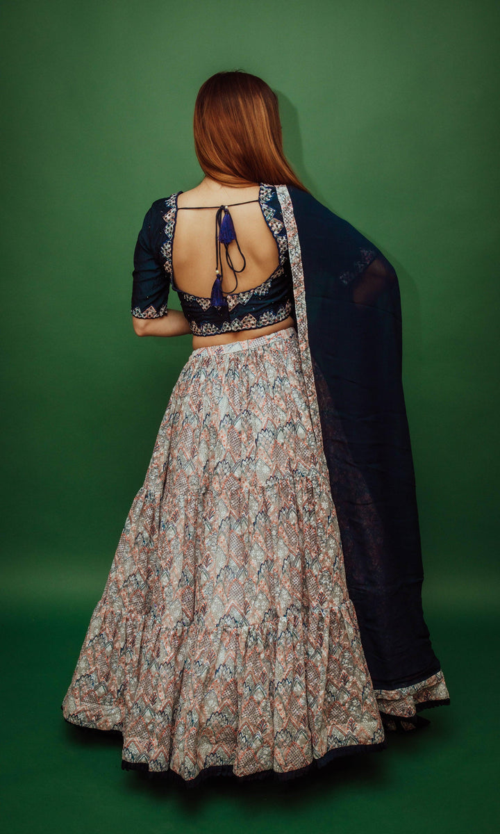 Multicolor Sequins Lehenga Set-Raas USA