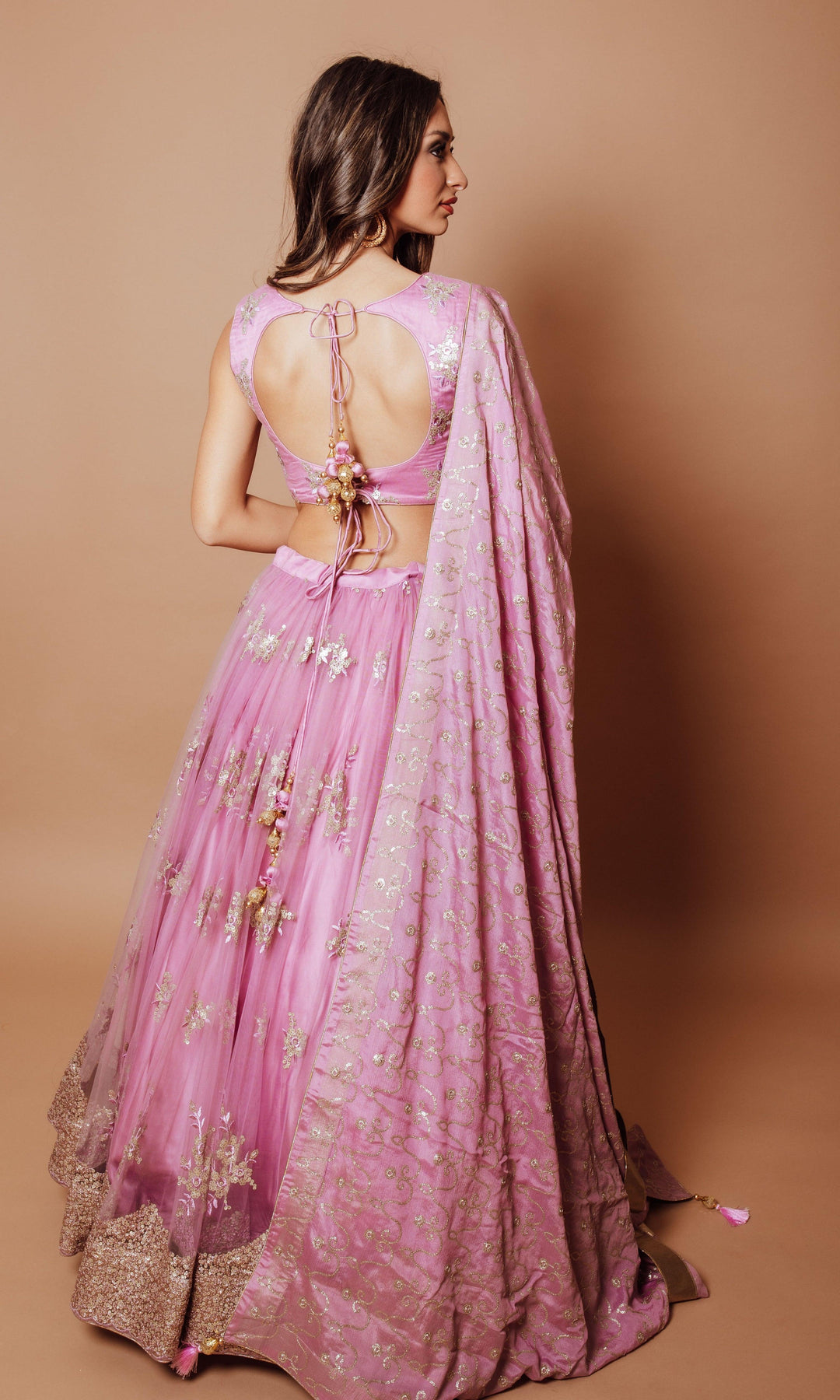 Onion Pink Lehenga Choli Set-[mehendi outfit]-Raas