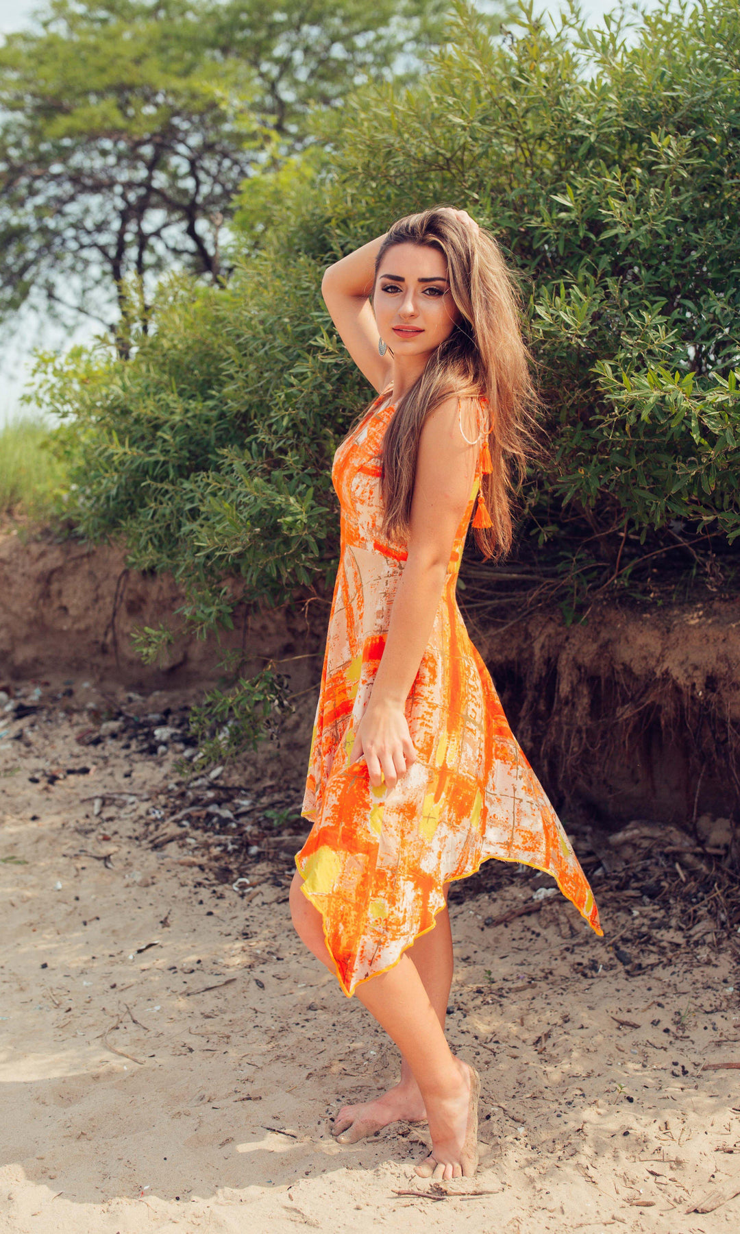 Orange High Low Dress dresses RAAS