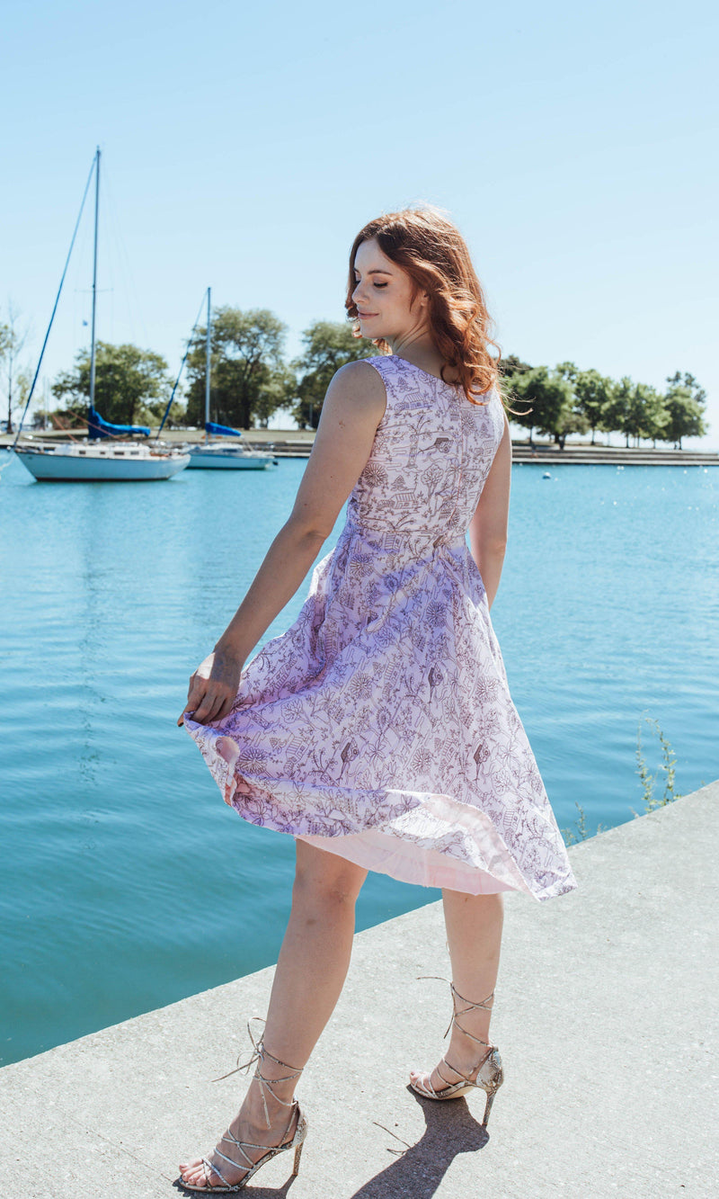 Pink Midi Dress with Embroidery dresses RAAS