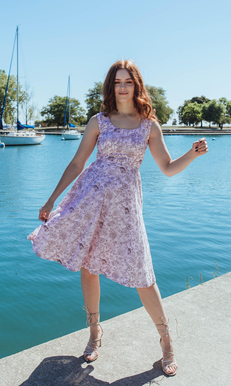 Pink Midi Dress with Embroidery dresses RAAS