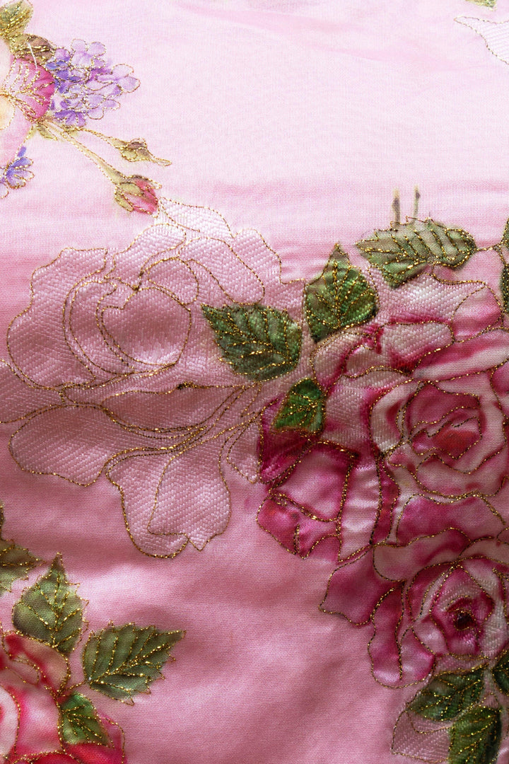 Pink Organza Silk Lehenga Choli-Raas USA