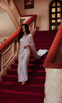 Purple Sequins Saree SAREES RAAS